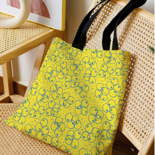 Tote Bag Anneaux gribouillés cobalt – motif moderne