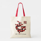 Tote Bag Année Chinoise Du Dragon - Buffalo Plaid (Dos)