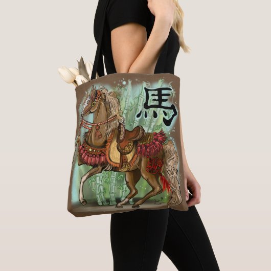 Tote Bag Année chinoise du zodiaque du cheval (De près)