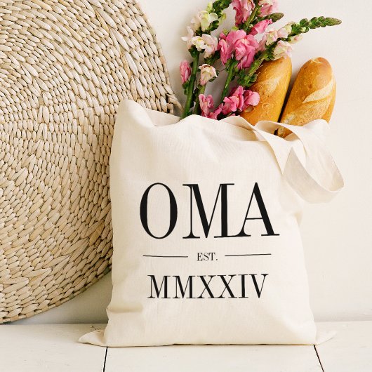 Tote Bag Année Numérique Romaine Oma Établie