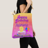 Tote Bag Anniversaire 9 ans Rose (De près)