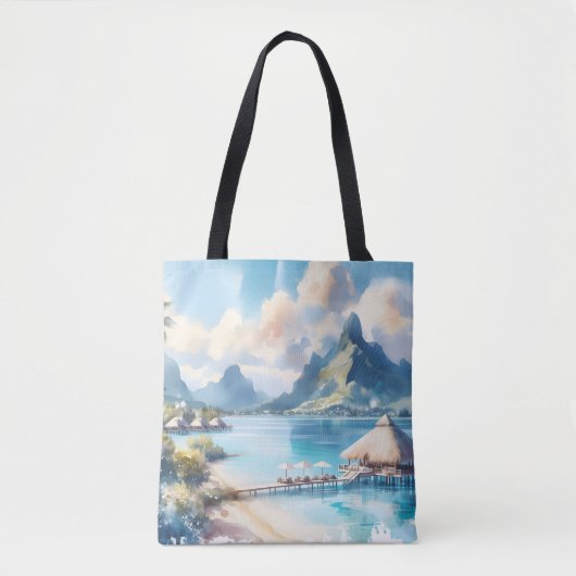 Tote Bag Anniversaire Bora Bora Français Polynésie Voyage (Devant)