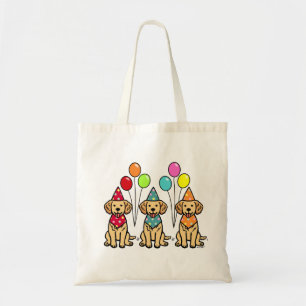 Tote Bag Anniversaire de chiots de golden retriever