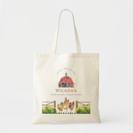 Tote Bag Anniversaire de enfant d'aquarelle de la ferme de  (Devant)