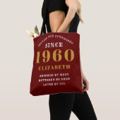 Tote Bag Anniversaire personnalisé 1960 Ajouter Votre Nom B (De près)
