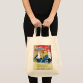 Tote Bag Annonce automobile vintage bleue (Devant (produit))