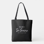 Tote Bag Annonce de grossesse noir et blanc moderne (Dos)