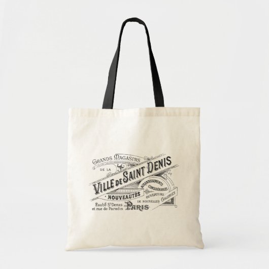 Tote Bag Annonce vintage de magasin de Paris (Devant)