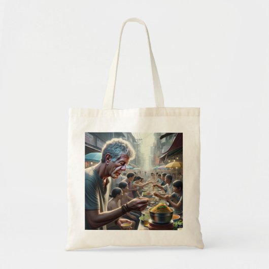 Tote Bag Anthony Bourdain Célèbre Citation De Voyage Alimen (Devant)
