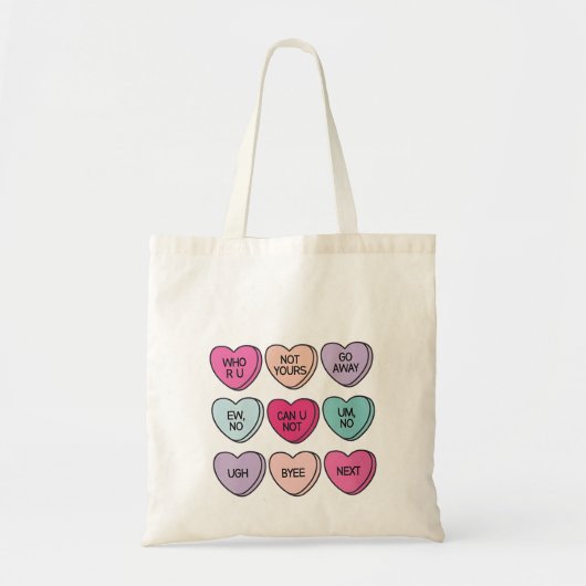 Tote Bag Anti Valentine's Day Funny Single Awareness (Devant)
