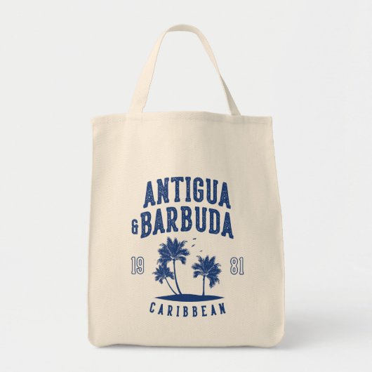 Tote Bag Antigua & Barbuda Caribbean Palm Tree (Devant)