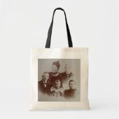 Tote Bag Antique Famille Collage Photo B&W Image (Devant)