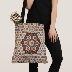 Tote Bag Antique Motif de courtepointe en peigne de miel -