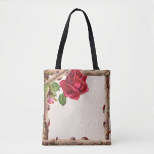 Tote Bag Antique victorienne vintage ancienne rose rustique