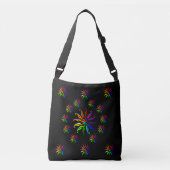 Tote Bag (ao) - Color Wheels on Black (Devant)