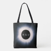 Tote Bag Août 2017 Total Solar Eclipse in Black and White (Dos)