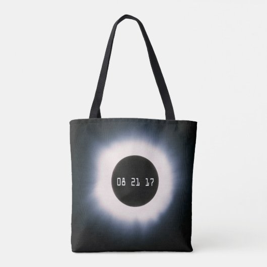 Tote Bag Août 2017 Total Solar Eclipse in Black and White (Dos)