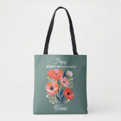 Tote Bag Août Fleur de naissance Nom personnalisé (Devant)