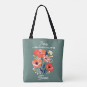 Tote Bag Août Fleur de naissance Nom personnalisé (Dos)