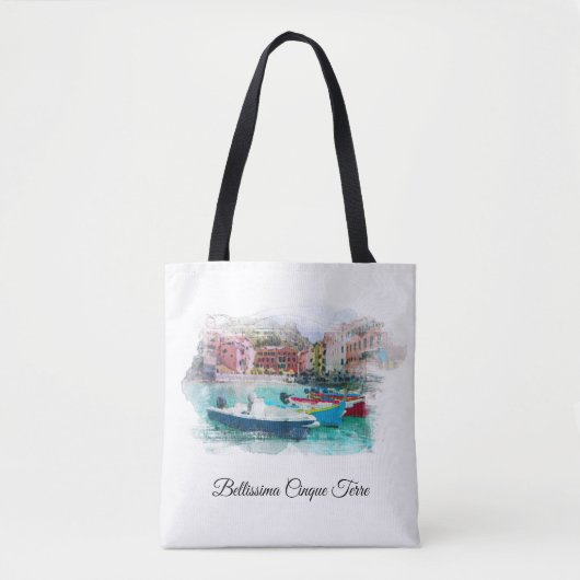 Tote Bag ** AP12 Italie Langue italienne d'art Cinque Terra (Devant)