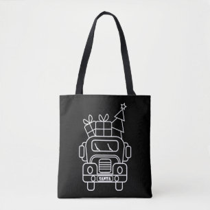 Tote Bag Aperçu camion de Noël Père Noël voiture vue avant
