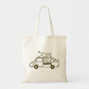 Tote Bag Aperçu camion de Noël Père Noël vue côté voiture