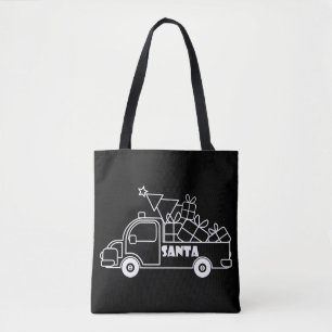 Tote Bag Aperçu camion de Noël Père Noël vue côté voiture
