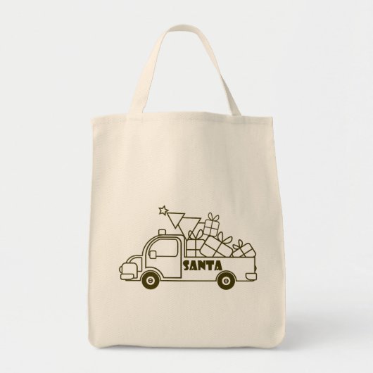 Tote Bag Aperçu camion de Noël Père Noël vue côté voiture (Devant)