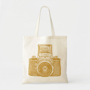 Tote Bag Appareil-photo Allemand de l'Est - brun de caramel