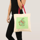 Tote Bag Apple customisent ajoutent le nom de professeurs (Devant (produit))