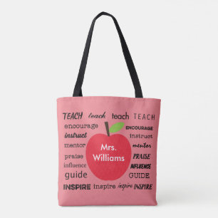 Tote Bag Apple et les mots du professeur de l'inspiration