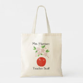 Tote Bag Appréciation de l'enseignant Apple cadeau Nom pers (Dos)
