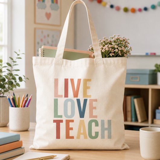 Tote Bag Appréciation de l'enseignant arc-en-ciel Enseigner