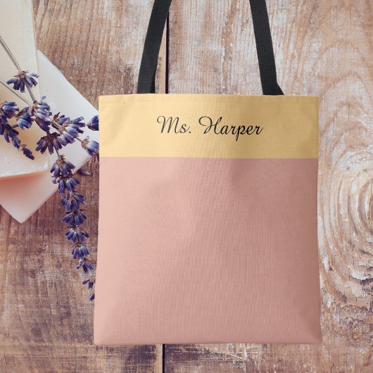 Tote Bag Appréciation de l'enseignant de bloc de couleur d'