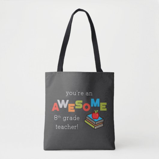 Tote Bag Appréciation de l'enseignant de huitième année (Devant)