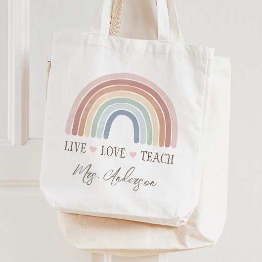 Tote Bag Appréciation de l'enseignant de l'arc-en-ciel