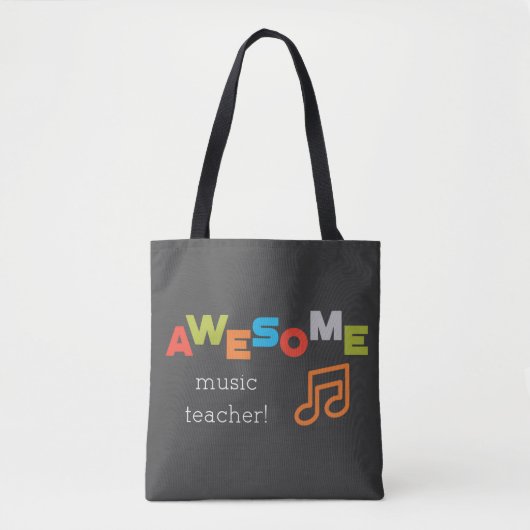 Tote Bag Appréciation de l'enseignant de musique Notes musi (Devant)