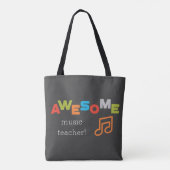 Tote Bag Appréciation de l'enseignant de musique Notes musi (Dos)