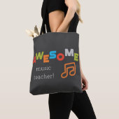 Tote Bag Appréciation de l'enseignant de musique Notes musi (De près)