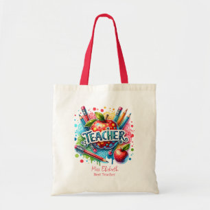 Tote Bag Appréciation de l'enseignant en crayon coloré pers