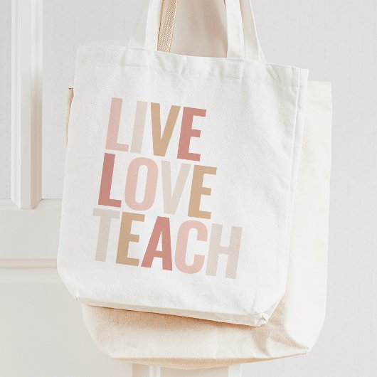Tote Bag Appréciation de l'enseignant en or rose Live Love