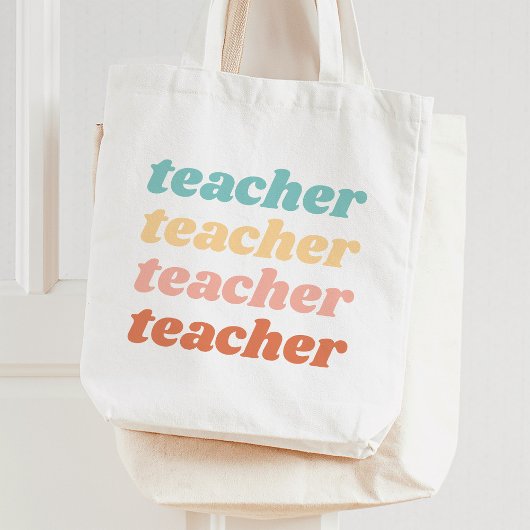 Tote Bag Appréciation de l'enseignant en typographie de Boh