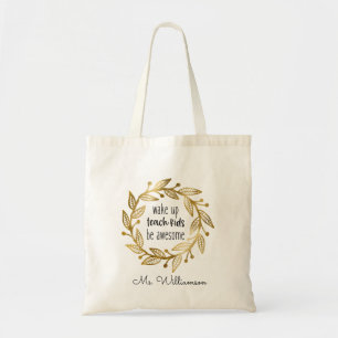 Tote Bag Appréciation de l'enseignant Gold Enseignant perso