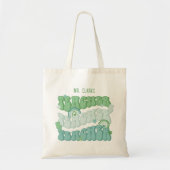 Tote Bag Appréciation de l'enseignant Green Retro personnal (Devant)