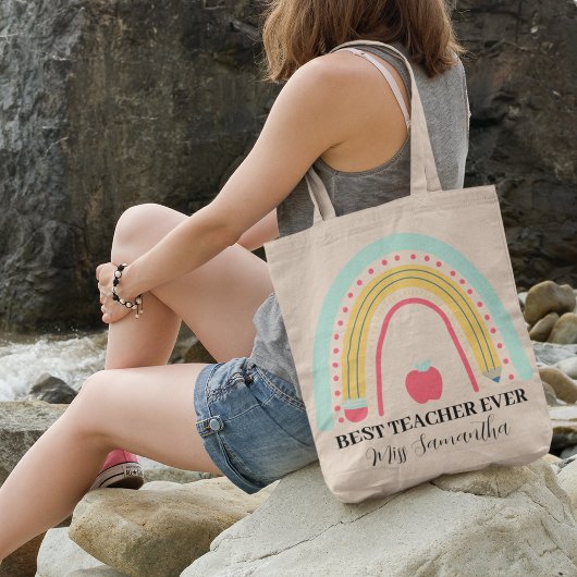 Tote Bag Appréciation de l'enseignant Merci personnalisé