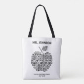 Tote Bag Appréciation de l'enseignant noir Typographie Appl (Dos)