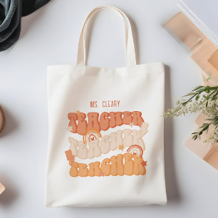 Tote Bag Appréciation de l'enseignant Orange Retro Personna