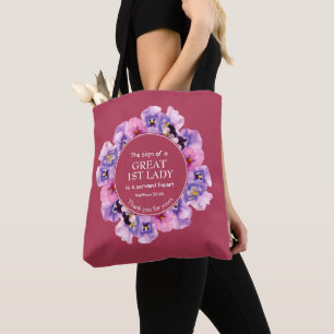 Tote Bag APPRÉCIATION DU PASTEUR 1ère dame MAGENTA Floral