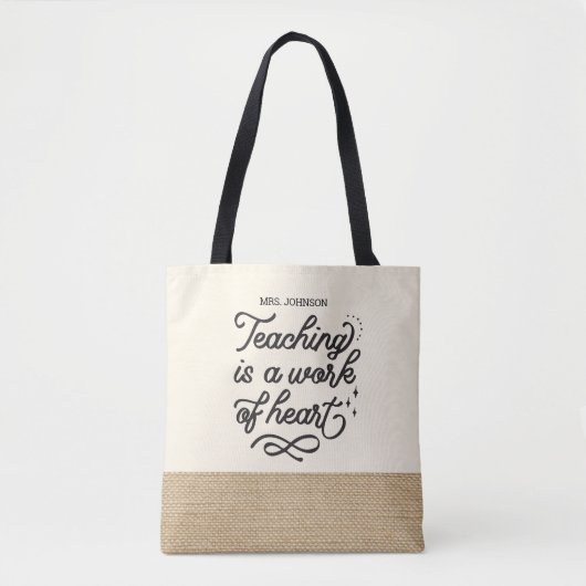Tote Bag Appréciation Inspirationnelle De L'Enseignant Faux (Devant)