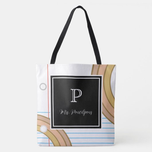 Tote Bag Appréciation personnalisée de l'enseignant moderne (Devant)